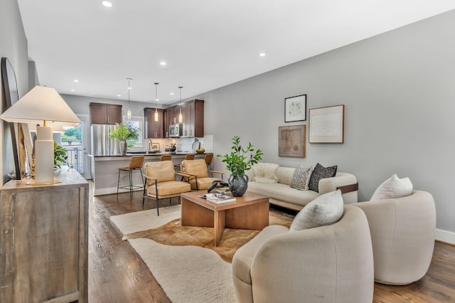 2003 Convent Pl Unit 6, Nashville, TN 37212 - living area with recessed lighting, dark wood-style flooring, and baseboards