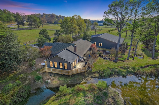 6923 Cross Keys Rd, College Grove, TN 37046 - aerial view with a water view and a rural view