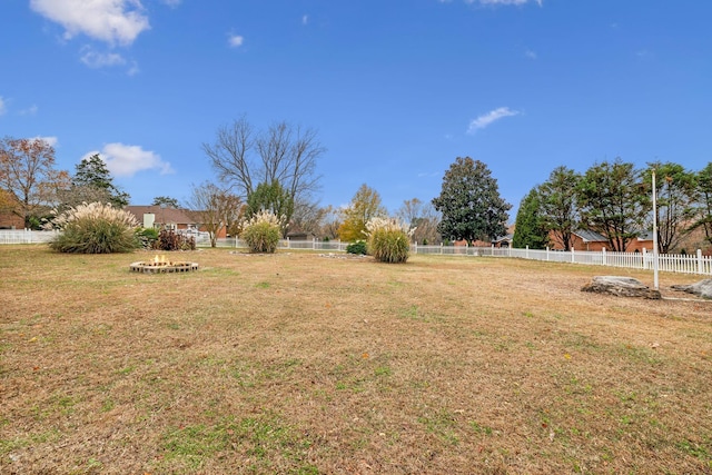 view of yard with fence