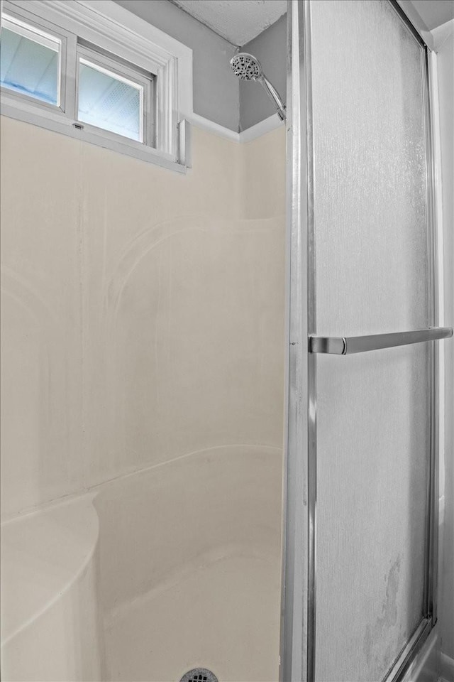 bathroom featuring a stall shower