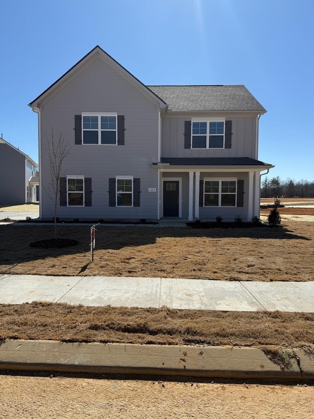 view of front of house featuring board and batten siding