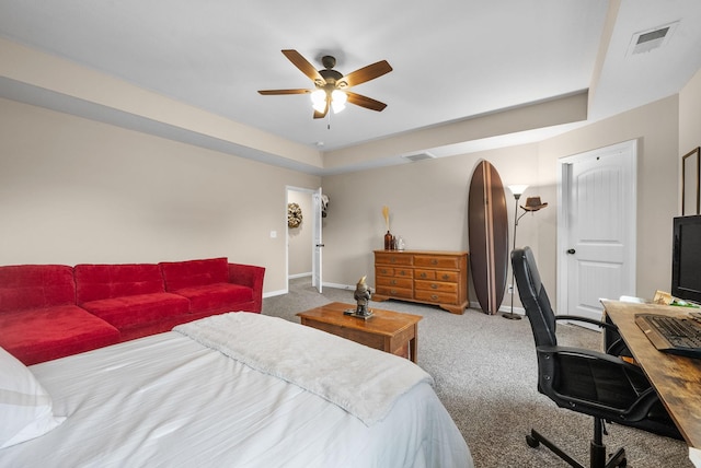 1561 Kestrel Dr, Clarksville, TN 37040 - carpeted bedroom with visible vents, ceiling fan, and baseboards