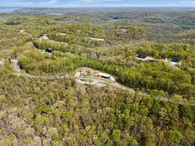 drone / aerial view with a forest view