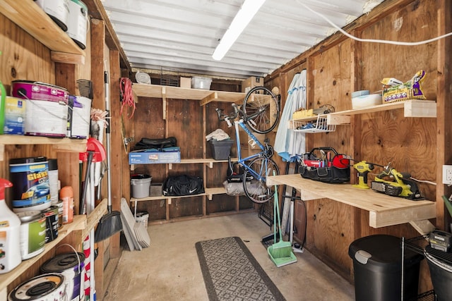 view of storage area