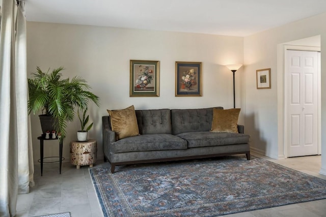 view of tiled living room