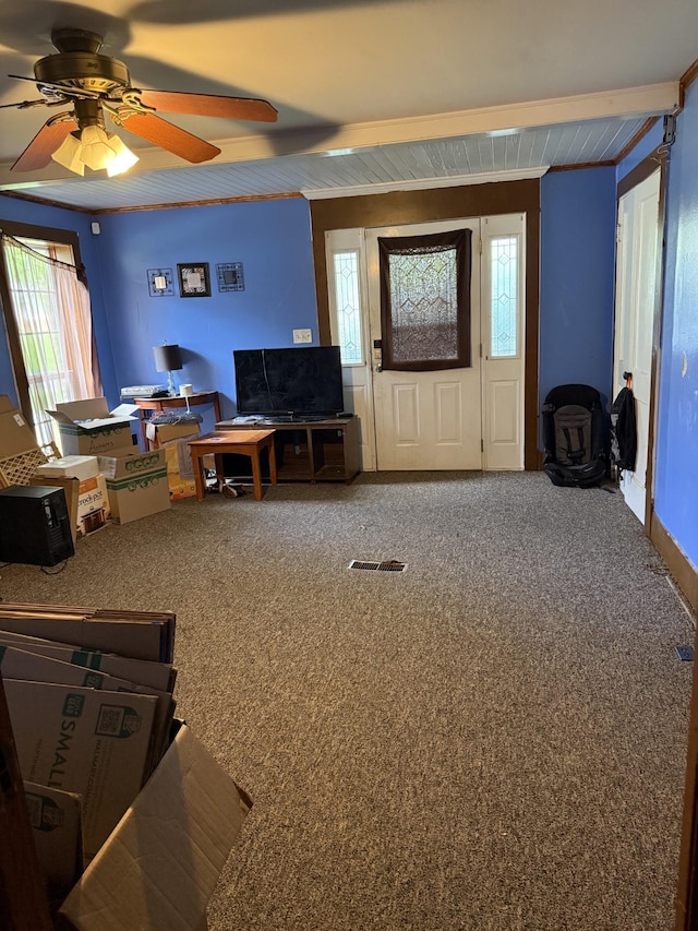 502 S Trenton St, Rutherford, TN 38369 - living area featuring a ceiling fan and carpet floors