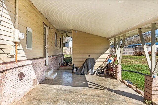 112 Shasteen St, Estill Springs, TN 37330 - view of patio / terrace featuring an attached carport and fence