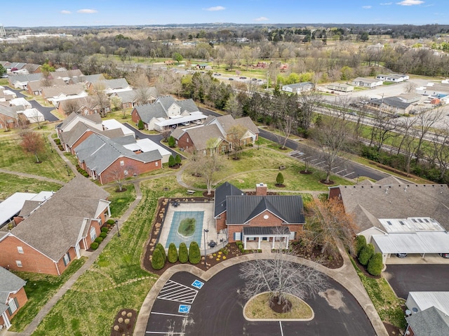 bird's eye view with a residential view