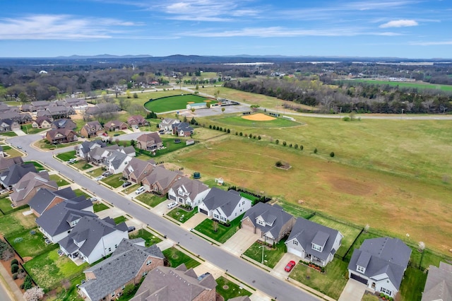 birds eye view of property with a residential view