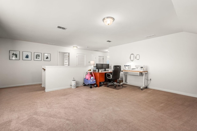 3631 Waterlilly Way, Murfreesboro, TN 37129 - home office featuring carpet, baseboards, and lofted ceiling
