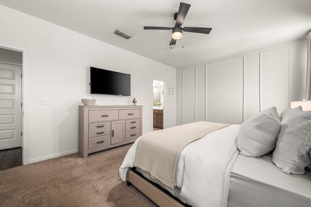 3631 Waterlilly Way, Murfreesboro, TN 37129 - bedroom featuring light carpet, baseboards, a ceiling fan, and ensuite bathroom