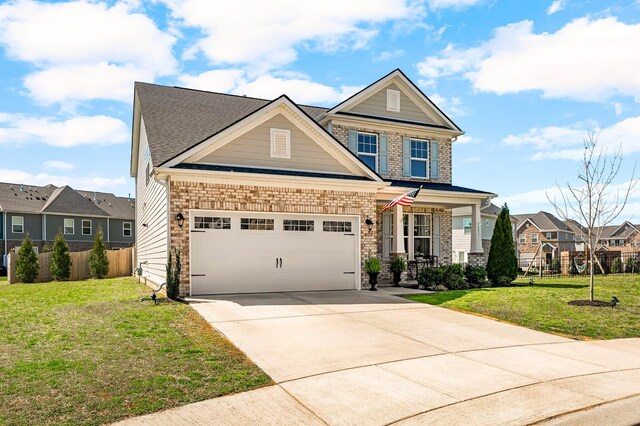 3631 Waterlilly Way, Murfreesboro, TN 37129 - craftsman-style house featuring a porch, concrete driveway, brick siding, and a residential view