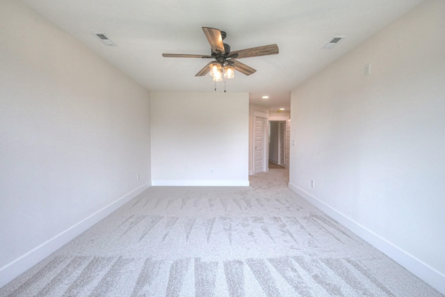 1251 Payton Ln, Gallatin, TN 37066 - spare room featuring ceiling fan, light colored carpet, baseboards, and recessed lighting