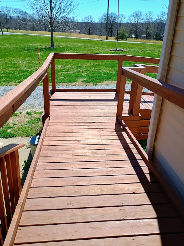 deck with a yard