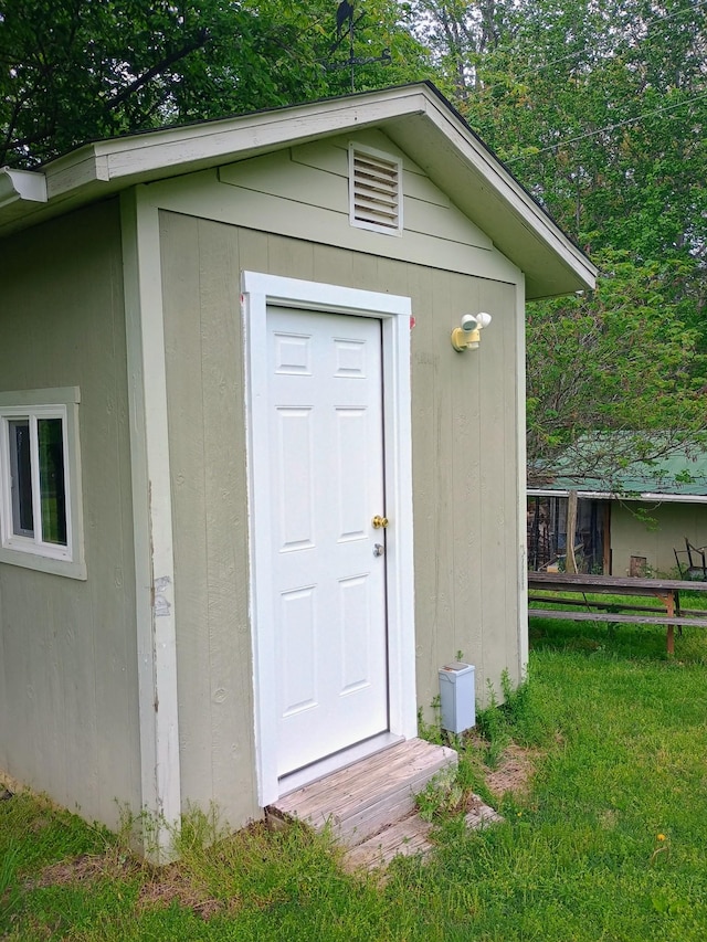view of shed