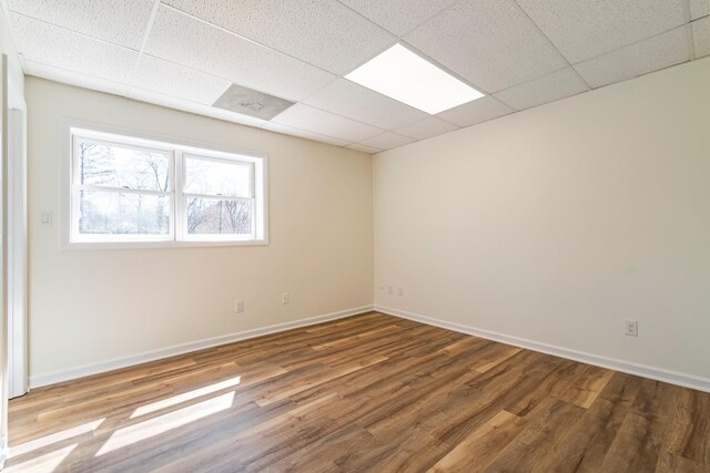 1106 Roseland Dr, Columbia, TN 38401 - empty room featuring a drop ceiling and wood finished floors