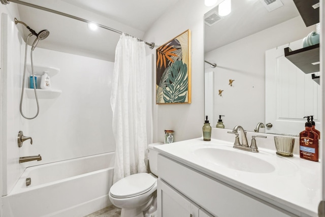 923 Long Train Aly, Antioch, TN 37013 - bathroom with toilet, vanity, shower / tub combo with curtain, and visible vents