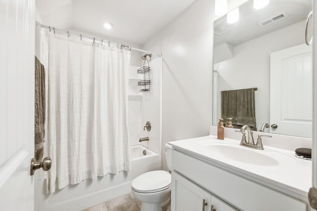 923 Long Train Aly, Antioch, TN 37013 - full bath with vanity, shower / bathtub combination with curtain, toilet, tile patterned floors, and visible vents
