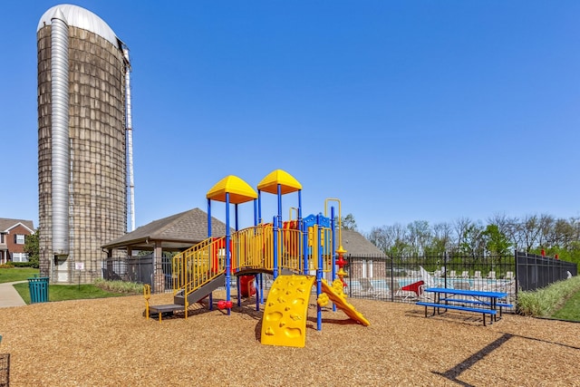 community playground with fence