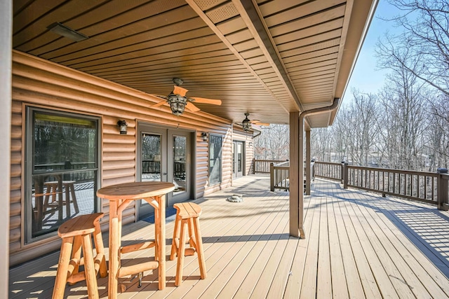 576 Ridgeway Dr, Sugar Tree, TN 38380 - wooden deck with a ceiling fan