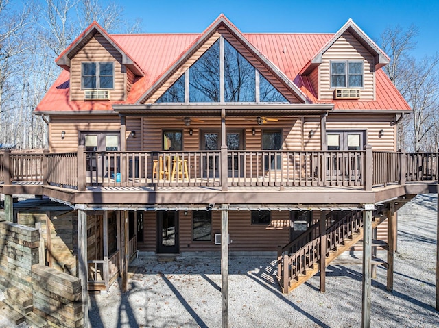 576 Ridgeway Dr, Sugar Tree, TN 38380 - rear view of house with log veneer siding and a deck