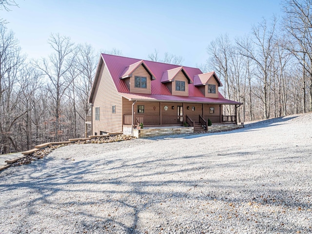576 Ridgeway Dr, Sugar Tree, TN 38380 - chalet / cabin with metal roof and a porch