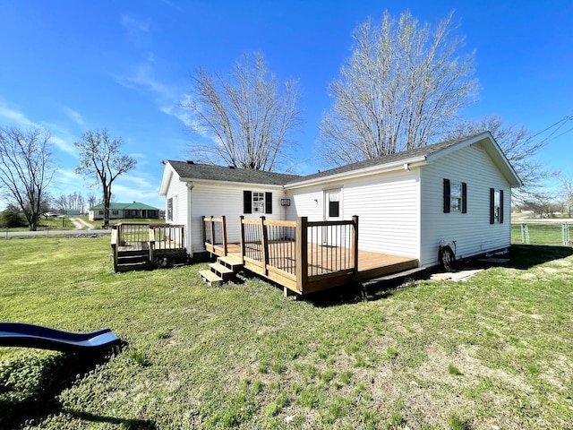 1088 Poole Mill Rd, Crofton, KY 42217 - rear view of house with a yard and a wooden deck