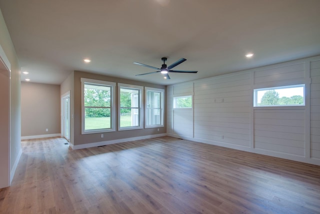 1151 Canaan Rd, Columbia, TN 38401 - unfurnished room featuring ceiling fan, baseboards, plenty of natural light, light wood-type flooring, and recessed lighting