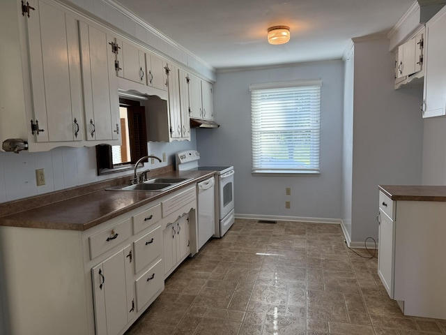 106 W Park Dr, Clarksville, TN 37043 - kitchen with range with electric stovetop, dark countertops, a sink, and dishwasher