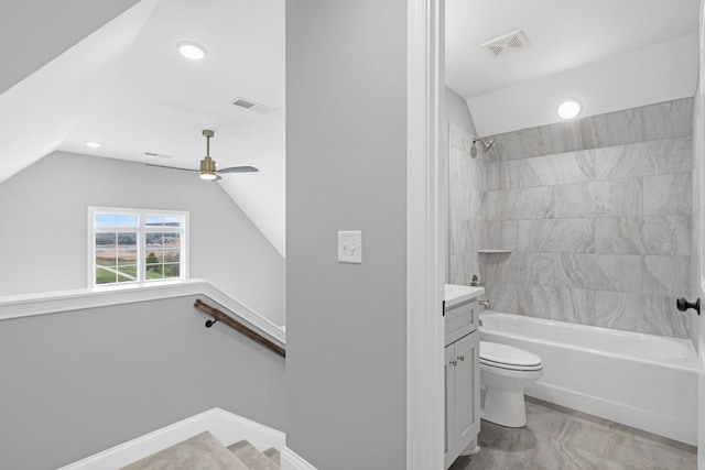 1121 Joe Martin Ln, Lebanon, TN 37087 - bathroom featuring toilet, vanity, shower / tub combination, and visible vents