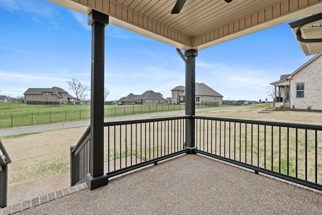 1121 Joe Martin Ln, Lebanon, TN 37087 - view of patio featuring a residential view, fence, and ceiling fan