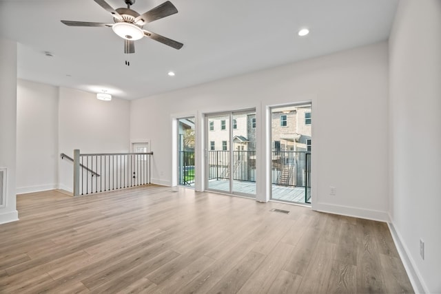 205 Charlotte Everly Cir, Hendersonville, TN 37075 - spare room featuring light wood-style flooring, visible vents, baseboards, and recessed lighting