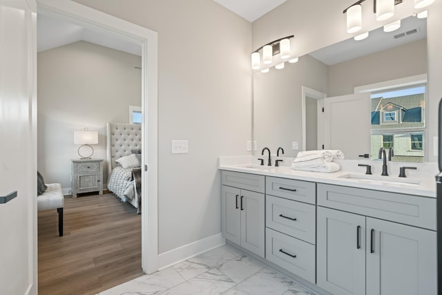 205 Charlotte Everly Cir, Hendersonville, TN 37075 - ensuite bathroom with marble finish floor, ensuite bath, visible vents, and a sink
