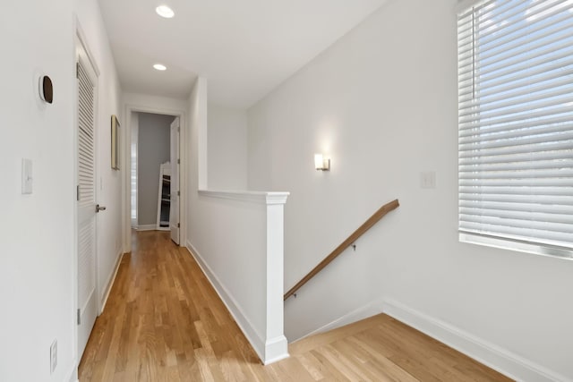 1930D Herman St, Nashville, TN 37208 - hallway featuring an upstairs landing, baseboards, and light wood-type flooring
