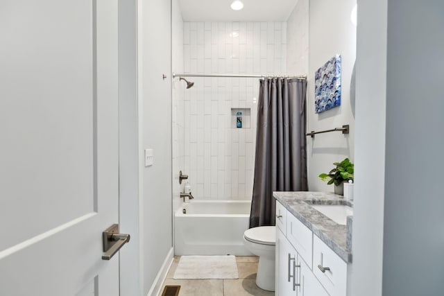 1930D Herman St, Nashville, TN 37208 - full bathroom featuring visible vents, toilet, tile patterned floors, vanity, and shower / tub combo