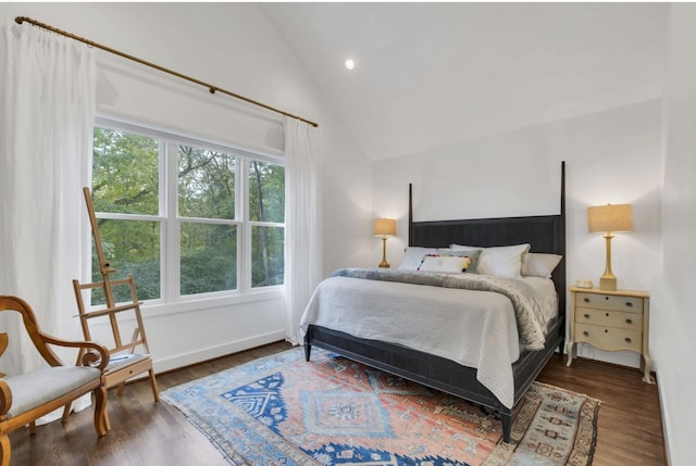915 Overton Lea Rd, Nashville, TN 37220 - bedroom with lofted ceiling, wood finished floors, and recessed lighting