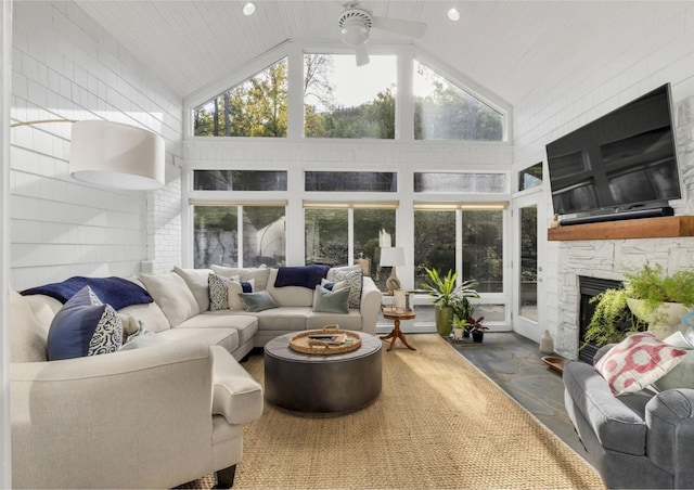 915 Overton Lea Rd, Nashville, TN 37220 - sunroom / solarium featuring vaulted ceiling