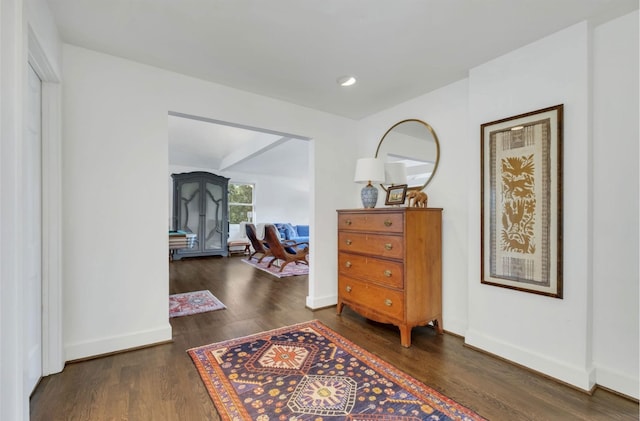 915 Overton Lea Rd, Nashville, TN 37220 - hall with baseboards and wood finished floors