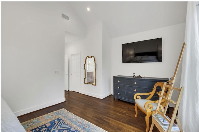 915 Overton Lea Rd, Nashville, TN 37220 - living area featuring wood finished floors, recessed lighting, and high vaulted ceiling