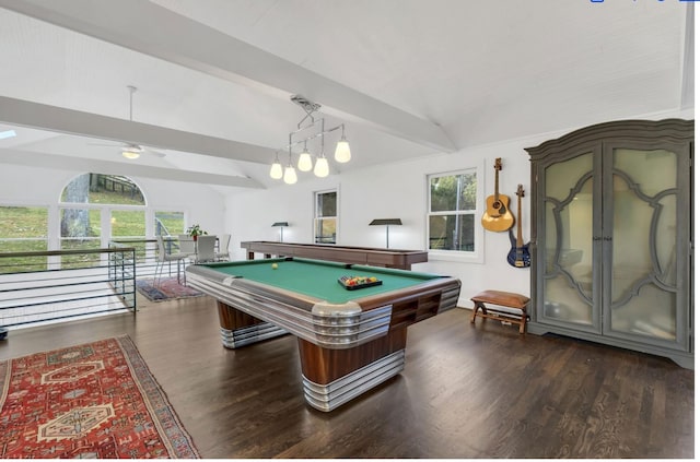 915 Overton Lea Rd, Nashville, TN 37220 - rec room featuring plenty of natural light, wood finished floors, pool table, and ceiling fan