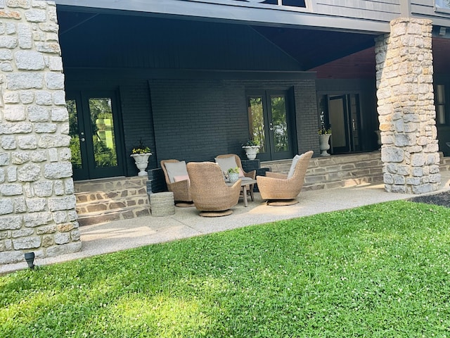 915 Overton Lea Rd, Nashville, TN 37220 - view of patio featuring french doors