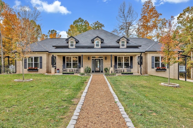 230 Anchor Dr, Waverly, TN 37185 - view of front of house with a front lawn, a porch, brick siding, and roof with shingles