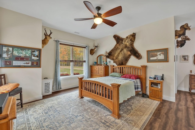230 Anchor Dr, Waverly, TN 37185 - bedroom featuring baseboards, wood finished floors, and a ceiling fan