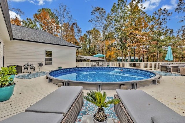 230 Anchor Dr, Waverly, TN 37185 - view of pool featuring cooling unit, a fenced in pool, fence, and a wooden deck