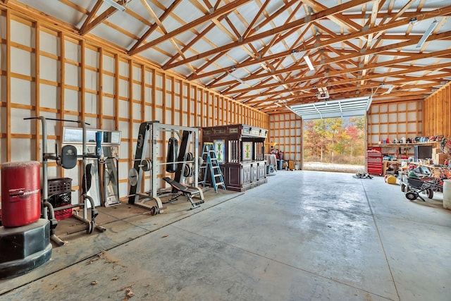 230 Anchor Dr, Waverly, TN 37185 - garage with metal wall and a garage door opener