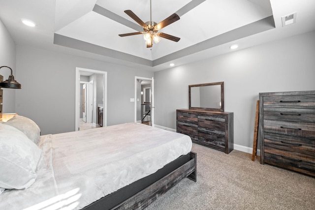 2263 Allen Griffey Ct, Clarksville, TN 37042 - carpeted bedroom featuring a raised ceiling, visible vents, and recessed lighting