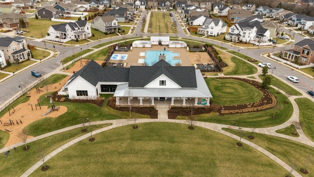drone / aerial view featuring a residential view
