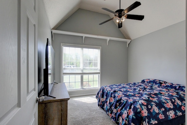 4425 Taylor Hall Ln, Adams, TN 37010 - bedroom with carpet flooring, ceiling fan, and vaulted ceiling