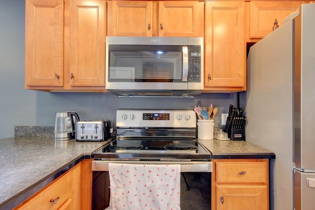 4425 Taylor Hall Ln, Adams, TN 37010 - kitchen with stainless steel appliances, a toaster, and dark countertops