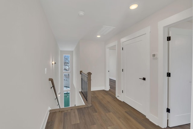 1016 W Kirkland Ave Unit F, Nashville, TN 37216 - corridor featuring recessed lighting, an upstairs landing, baseboards, and wood finished floors
